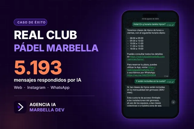 Agente de IA del club en web, Instagram y WhatsApp
