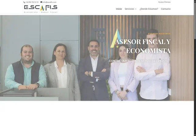 Captura real de la web de Escafis