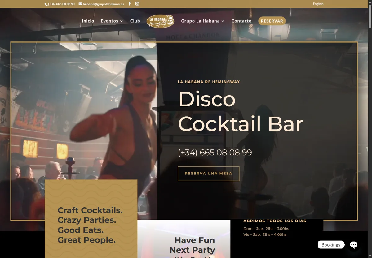 Captura real de la web de La Habana de Hemingway