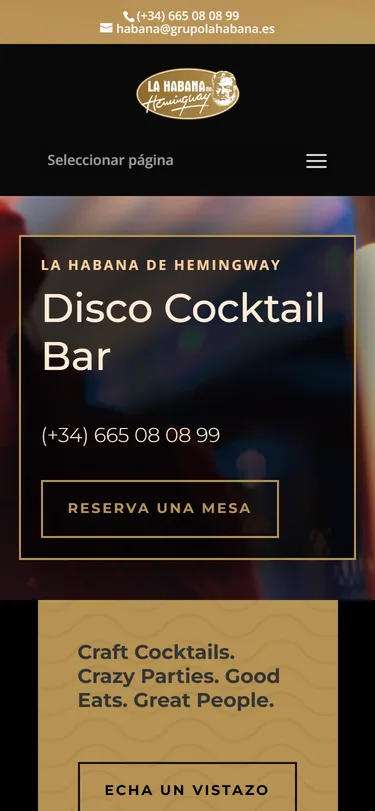 La Habana de Hemingway mobile website