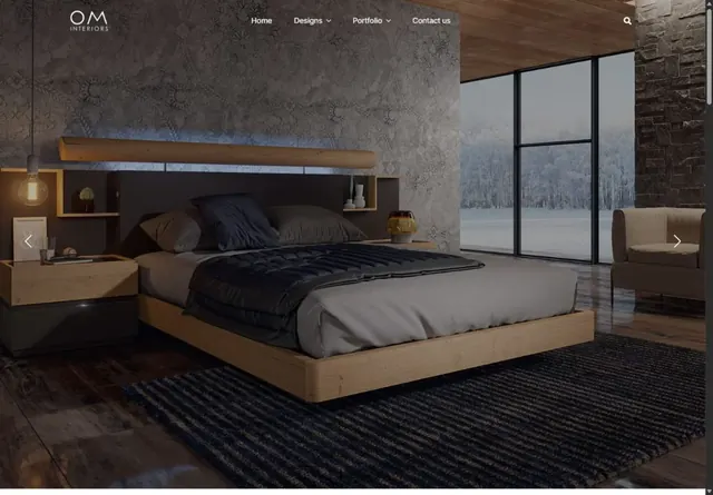 Web de OM Interiors con un proyecto de interiorismo
