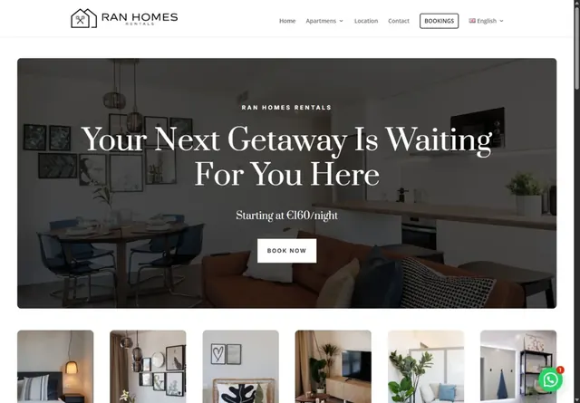Web Ran Homes Rentals con un apartamento vacacional