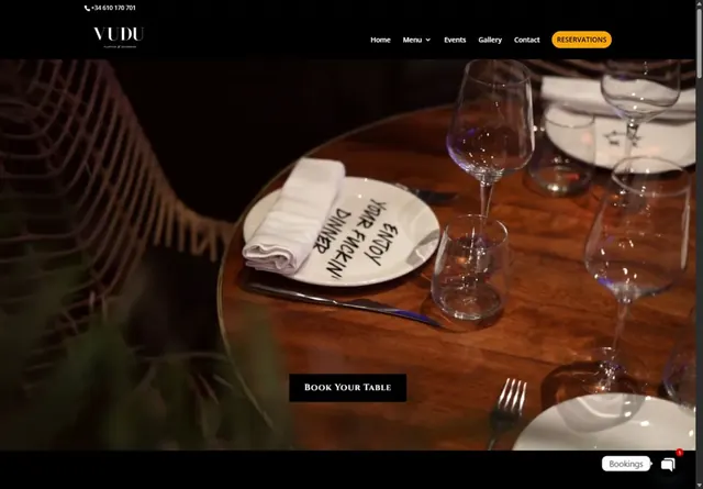 Captura real de la web de Vudú Marbella